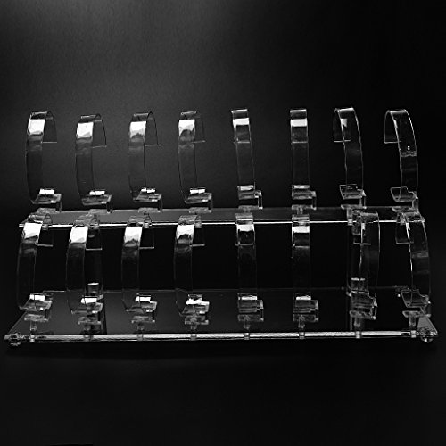 MagiDeal Acryl-2-Tier Schmuckständer Schmuckhalter Armbandständer Uhrenständer - 7