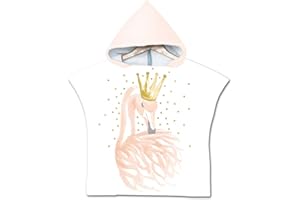 DOTBUY-SHOP Enfants Serviette de Plage Poncho à Capuche, DOTBUY Microfibre Serviette de Bain pour Garçon et Fille,avec Imprimé de Animal,Doux Chaud Natation Peignoir Serviette (60x80cm,A)