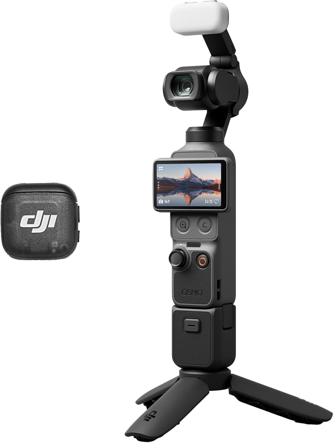 Pack para Creadores dji Osmo Pocket 4, cámara para videovlogs de Bolsillo con estabilizador, 1″ CMOS y 4K/240 fps, estabilización de 3 Ejes, Zoom 2× sin pérdidas, Almacenamiento Interno de 107 GB