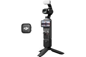 DJI Osmo Pocket 4 skaparpaket, vloggkamera i fickstorlek med gimbal | 1-tums CMOS och 4K/240 fps, 2× förlustfri zoom, inbyggt lagringsutrymme, Mic 3-sändare, fyllnadsljus, Osmo ministativ