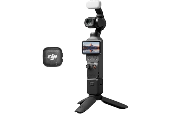 Bundle Créateur DJI Osmo Pocket 4, caméra vlog de Poche avec nacelle, capteur CMOS 1 Pouce et 4K/240 IPS, stabilisation sur 3 Axes, Stockage intégré de 107 Go, émetteur Mic 3