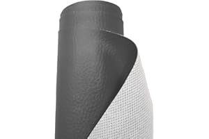 A-Express Simili Cuir à Grain Imitation Cuir Tissu Texturé Vinyle Tissu en cuir Matière Vendu au mètre - Gris foncé 2 Mètre 200cm x 140cm