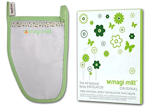 Magi Mitt Body Exfoliator - Best Exfoliating Mitten & Dead Skin Remover - Microdermabrasion Tool For Skin Firming - Wrinkle Repair - Scar Removal - Cellulite Massager - Blackhead Remover