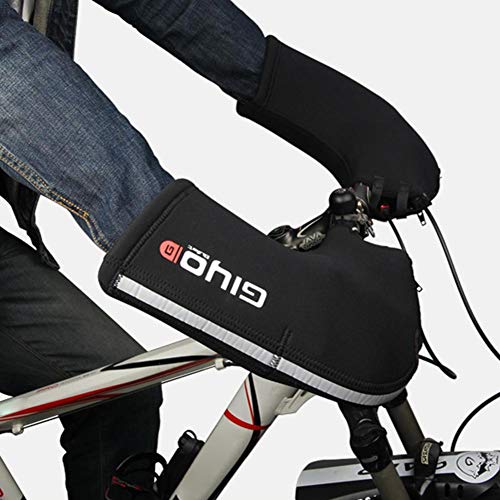 kati-way Manchons de Guidon Hiver Chaud Gants Protection Coupe Vent Froid Confortable Etance pour VTT VTC Vélo Route Noir