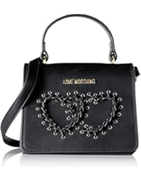 Love Moschino - Borsa Calf Pu Nero, Bolsos baguette Mujer, Schwarz (Black), 13x18x10 cm (W x H D)