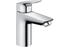 Hansgrohe Mitigeur de lavabo hg 100 logis chromé sans garniture d'écoulement, Argent, pour lavabo - Taille L: 10 cm