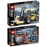 Lego Technik 2er Set 42079 42071 Schwerlast-Gabelstapler + Kompaktor - Leg