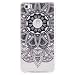 Produktbild MUTOUREN Huawei P8 Lite Handyhülle Schutzhülle Hülle Case Transparent Durchsichtig TPU Kristall Clear Case Backcover Anti-Fingerprint Bumper Slimcase-Blumen Schwarz