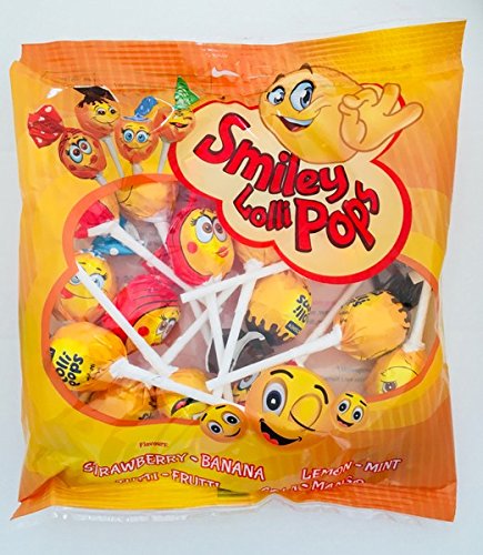 Preisvergleich Produktbild 5 x 300g Smiley Emoji Lolli Pops 300g