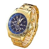 Moeavan Herren Business Wasserdicht Armbanduhr, Klassische Golden Bewegung Analog Quarz Uhr Mode Geschenk (Blau)