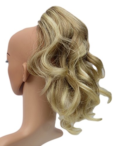 New Style Sweet Short Curly Pony Tail Hair Extension (Claw Grip) (Ash Blonde Mix)