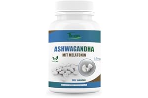 ‎FUTURES NUTRITION FUTURES NUTRITION Ashwagandha mit Melatonin - 365 hochdosiert Schlaftabletten - Nur 1/4 Tablette pro Tag: Melatonin 0,5mg + Ashwagandha Extrakt 250mg davon 10% Withanolide - Ohne Zusatzstoffe & Vegan