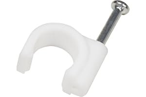 McPower - Kabelschellen | 100er-Pack, weiß, 8 mm, mit Nagel zur Kabelbefestigung für Stromkabel Lautsprecherkabel Koaxialleitungen Leitungsschellen Set