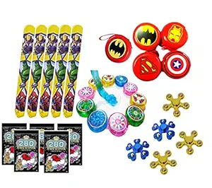 Birthday Popper Superhero Avengers Potpourri Khoi/ Pinata fillers/ Birthday Return Gifts for Boys , Girls, Kids of All Age Group