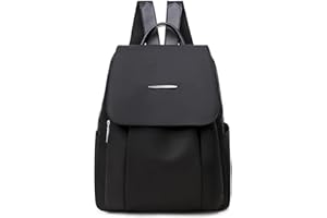 CYCHEN Sac à Dos Antivol Imperméable en Nylon et Cuir PU, Mini à Main Porté Dos pour Femme et Fille - Décontracté Mode Travail Pour Ordinateur Portable