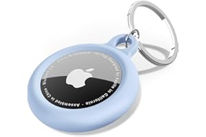 oakxco für Airtag Schlüsselanhänger, Airtag Hülle Silikon Wasserdicht, Kleines und süßes tragbares Zubehör, hundehalsband, fahrrad, katzenhalsband, geldbeutel, Kompatibel mit Apple Airtag, Hellblau