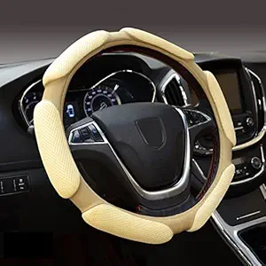 TOAVI Steering Wheel Cover, Microfiber Leather and Viscose Auto Car Steering Wheel Covers, Ice Silk Breathable, Anti-Slip, Odorless, Warm in Winter and Cool in Summer || Rubber, PVC