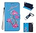 Produktbild für Sony Xperia Z5 Hülle Blume Premium PU Leder Schutzhülle für Sony Xperia Z5 Bookstyle Tasche Schale PU Case mit Standfunktion(+Outdoor Kompass Schlüsselanhänge)#QW