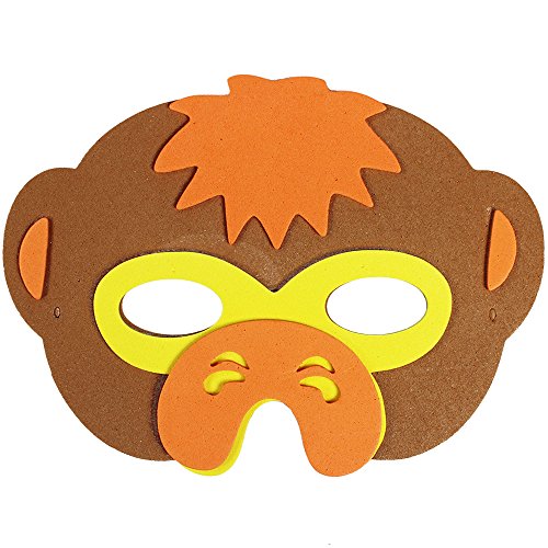 COM-FOUR® 6-teiliges Tiermaskenset, Löwe, Tiger, Giraffe, Zebra, Affe und Bär - 7