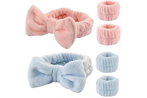 Kvittra Wristbands Wrist Towels, Microfiber Women's Wrist Towels for Washing Face and Skincare Spa, Microfiber Flannel Wrist Washband, Face Washing Wristbands for Women Girls