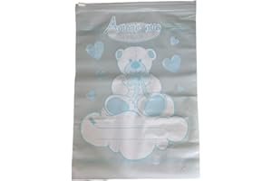 NANCY BABY 5 Sacchetti trasparenti per corredino 25x32cm con chiusura ermetica noenato e neonata Art. 555 (Celeste)