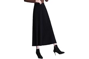 SUIUOI Faldas de Pana para Mujer Falda Larga de Pana, A-Line Faldas Plisadas de Tartán Invierno Otoño Midi Faldas Largas, Elástica Vintage Elegante Avellanada, Aldas Plisadas Casual Fiesta