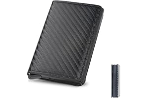 ADM PASS GROUP Tarjetero automático, Cartera de Piel para Hombre, Protección antirobo, Anti RFID, portatarjetas pequeño, Slim Men