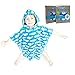 Produktbild Weich und dick Kinder Kapuzen- Poncho Handtuch für Jungen und Mädchen im Alter von 1-10 Jahren große und kleine Größen Ideal vom Strand zum Baden (Blauen rand, Klein (0-5 jahre))