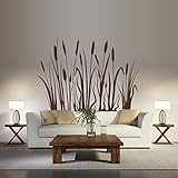 denoda Schilfrohr - Wandtattoo Weiss 101 x 75 cm (Wandsticker Wanddekoration Wohndeko Wohnzimmer Kinderzimmer Schlafzimmer Wand Aufkleber)