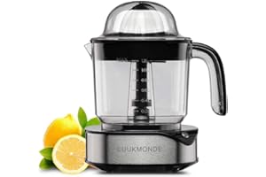 LUUKMONDE Electric Citrus Juicer - 1.2L Capacity Orange Juicer with Powerful Motor and LED Light - Ideal for Oranges, Lemons, Limes, Grapefruits - D-8020A, Black