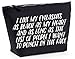 I Like My Eyelashes As Black As My Heart And As Long As The List Of People I Want To Punch In The Face Bold Statement Canvas MakeUp Bag Gift Case Cosmetic Clutch, Black, Large