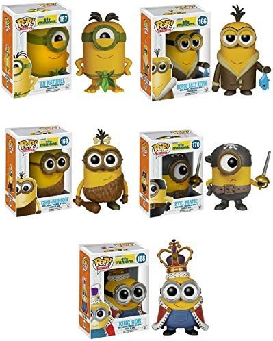 Funko Minions Movie Bored Silly Kevin, Eye Matie, Au Naturel, Cro-Minion and King Bob Pop! Vinyl Figures Set of 5