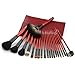 Luxury 21 PCS Professional Makeup Brush Tools Sets / Kits Natural Cosmetic Animal Hair Brushes with Pouch and Bag Black/Coffee/Red (Red)