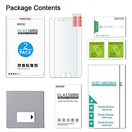[2 Pack] iPhone 6S Plus Screen Protector, OMOTON Tempered Glass Screen Protector with [9H Hardness] [Crystal Clarity] [Scratch Resistant] [Bubble Free] for Apple iPhone 6 6S Plus 5.5 Inch