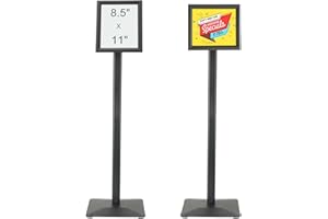 VEVOR Supporto per Insegne su Piedistallo, Supporto per Poster Regolabile da 279x216 mm, Piedistallo Porta Insegne in Alluminio PVC da Pavimento per Eventi Matrimonio Festa Conferenza Interno Esterno