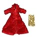 Produktbild Etbotu Puppe Hochzeitskleid 30 cm Puppe Mini Rot Tuch Mantel + Pailletten Gelb Innen Kleid Mode Kleid Kleidung Serie (Nicht mit Puppe)