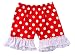 Pinkyee Baby Polka Dots Ruffle Short Red And White