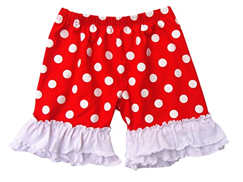 Pinkyee Baby Polka Dots Ruffle Short Red And White