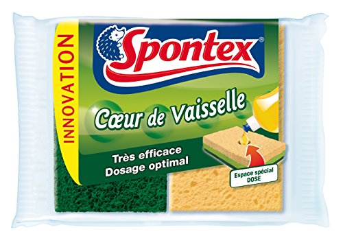 SPONTEX Cur de Vaisselle Éponge 2 Pieces - Lot de 3