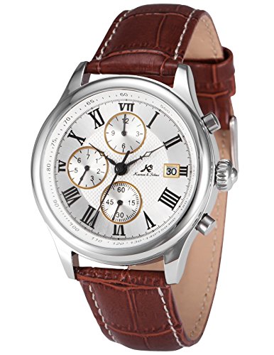 Ks Herren Armbanduhr Automatik Mechanik Uhr Braune Armband aus Leder Datumanzeige KS144 Ks Herren Armbanduhr Automatik Mechanik Uhr Braune Armband aus Leder Datumanzeige KS144