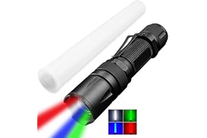 POCKETMAN LED-ficklampa 4 färger: grön, blå, vit, röd, 4-i-1, multifunktionell, 5 lägen, vattentät, zoombar för daglig vandri