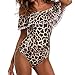 Produktbild Trada Leopard Print Sexy Badeanzug Einteiler Mutter Tochter Badeanzug Kleidung Damen Tankini Bikini Bademode Badeanzug Polster Bügel Slip Top Leopard Leo (Braun, L)
