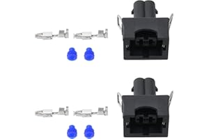 YINETTECH 2 Juegos de Conectores de Conector Impermeables de 2 Pines para Automoción 037906240 Enchufes de Sensor de Repuesto Compatible con Volkswagen Compatible con Skoda
