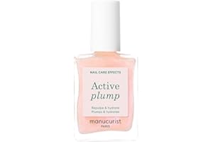 Manucurist Active Plump Nail Polish & Care - Kolagen i ekstrakt z brzoskwini - Nawilżacz do paznokci z ultra-błyszczącym połyskiem Baby Rose dla natychmiastowego efektu pompowania - Nail Volumizer