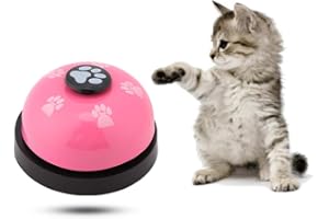 SMANDY Dog Door Bell and Press Bell Pet Training Press Bell Iron Sturdy Pet Bell Desk Bell Call Bell for Dog Toilet Training Bell Interaction Bell (Pink)