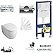 Price comparison product image Geberit Duofix Frame System Keramag Icon XS No Soft Close * Toilet Flush Rimless Complete Set + Lid KeraTect Sound Insulation, Delta 11 Chrome