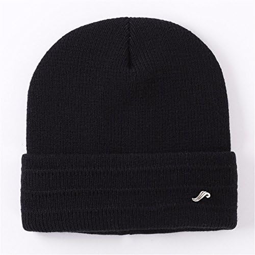 The Winter Men'S Hat Wool Wool Hat Cap Cashmere Knitted Hat - Hat Edge Thickening Black Knitted Hat