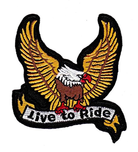 Live To Ride Adler Aufnäher Bügelbild Patch Applikation