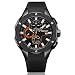 Produktbild HJXJXJX Uhr Multifunktion Zeitliche Koordinierung Legierung Material Kieselgel Uhrenarmband Quarz Wasserdicht Männer Bewegung Armbanduhr , black , male