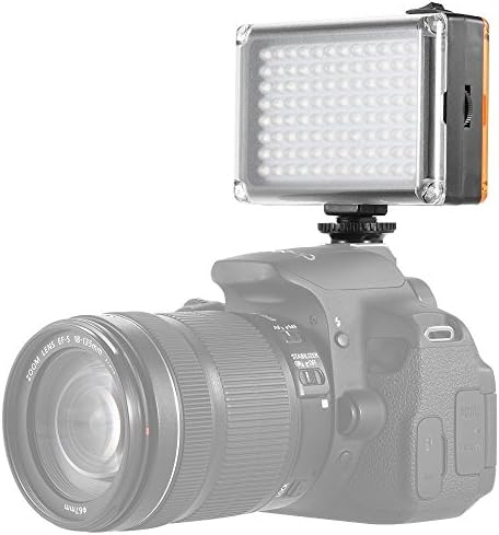 Apore Rechargeable 96 LED Video Light, Porcket Mini on Camera Led Light with 2500mAh Battery and Magnet Filters for Sony Panasonic Canon Nikon DSLR Camcorder